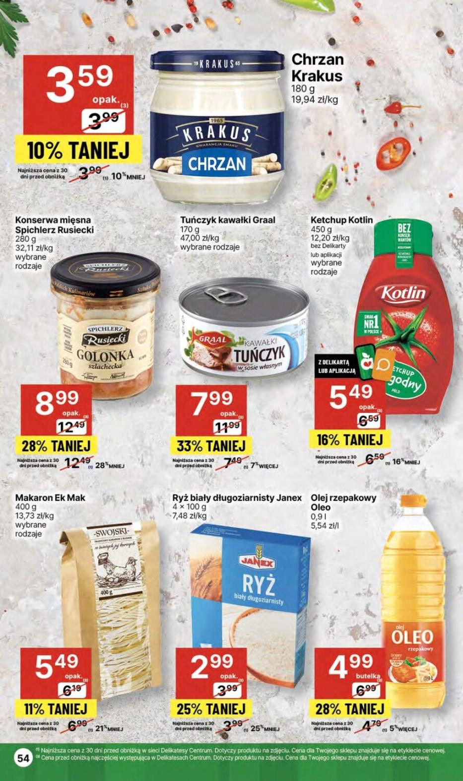 Gazetka promocyjna Delikatesy Centrum str. 54